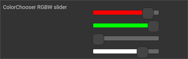 ColorChooser, RGBW slider